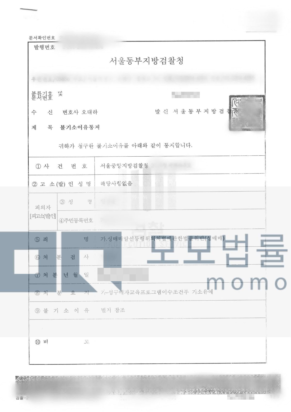 성매매 사건의 교육이수조건부 기소유예 결과자료 — 모모법률사무소